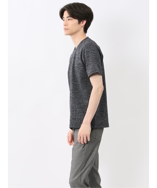 TAKA-Q（タカキュー）の「【ストレッチ】タカキュー ハイストレッチ メランジ Vネック 半袖 Tシャツ（Tシャツ/カットソー・メンズ・ホワイト×ブラック/ネイビー・MEDIUM/LARGE/X-LARGE）」の21枚目の写真