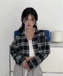 ショート丈チェックシャツ(BDS)