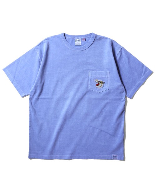 HOUSTON(ヒューストン)の「HOUSTON ピグメントポケットTシャツ(TIGER)(Tシャツ/カットソー・メンズ・ブルー/グリーン/ナチュラル/ブラック・MEDIUM/X-LARGE/XX-LARGE/LARGE)」の2枚目の写真