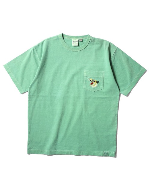HOUSTON(ヒューストン)の「HOUSTON ピグメントポケットTシャツ(TIGER)(Tシャツ/カットソー・メンズ・ブルー/グリーン/ナチュラル/ブラック・MEDIUM/X-LARGE/XX-LARGE/LARGE)」の1枚目の写真