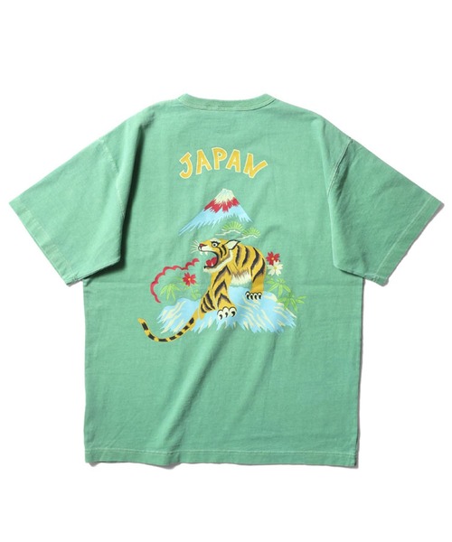 HOUSTON(ヒューストン)の「HOUSTON ピグメントポケットTシャツ(TIGER)(Tシャツ/カットソー・メンズ・ブルー/グリーン/ナチュラル/ブラック・MEDIUM/X-LARGE/XX-LARGE/LARGE)」の7枚目の写真