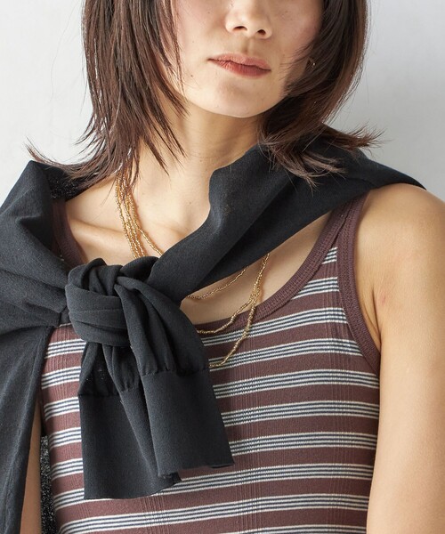 MILLER(ミラー)の「【SHIPS別注】miller:〈洗濯機可能〉ボーダー タンクトップ ワンピース(ワンピース・レディース・ブラック/ブラウン・ONE SIZE)」の14枚目の写真