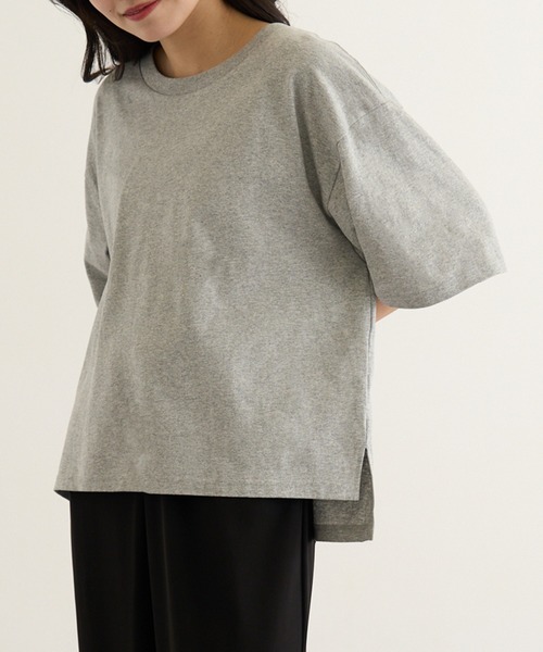 CROSS & STITCH(クロスステッチ)の「【Cross&Stitch】オープンエンド マックスウェイト ウィメンズオーバーTシャツ OE1301(Tシャツ/カットソー・レディース・アーミー/ホワイト/ブラック系1/グレー・M)」の3枚目の写真
