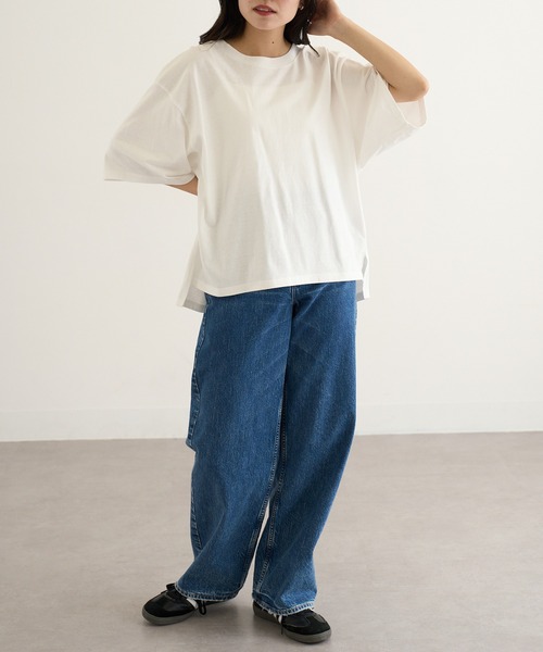 CROSS & STITCH(クロスステッチ)の「【Cross&Stitch】オープンエンド マックスウェイト ウィメンズオーバーTシャツ OE1301(Tシャツ/カットソー・レディース・アーミー/ホワイト/ブラック系1/グレー・M)」の9枚目の写真