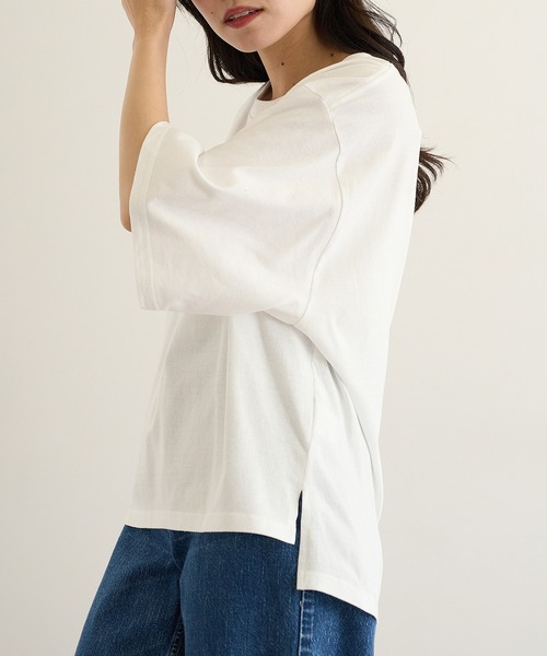 CROSS & STITCH(クロスステッチ)の「【Cross&Stitch】オープンエンド マックスウェイト ウィメンズオーバーTシャツ OE1301(Tシャツ/カットソー・レディース・アーミー/ホワイト/ブラック系1/グレー・M)」の7枚目の写真