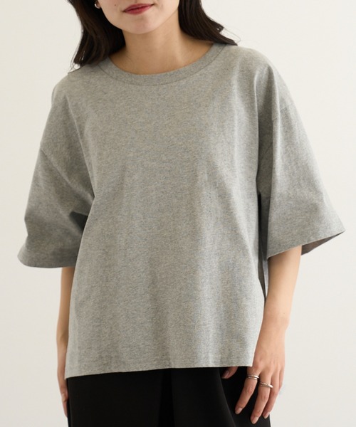 CROSS & STITCH(クロスステッチ)の「【Cross&Stitch】オープンエンド マックスウェイト ウィメンズオーバーTシャツ OE1301(Tシャツ/カットソー・レディース・アーミー/ホワイト/ブラック系1/グレー・M)」の17枚目の写真