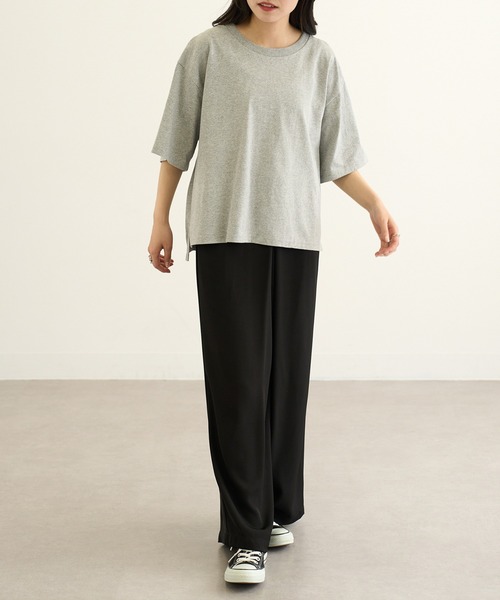 CROSS & STITCH(クロスステッチ)の「【Cross&Stitch】オープンエンド マックスウェイト ウィメンズオーバーTシャツ OE1301(Tシャツ/カットソー・レディース・アーミー/ホワイト/ブラック系1/グレー・M)」の19枚目の写真