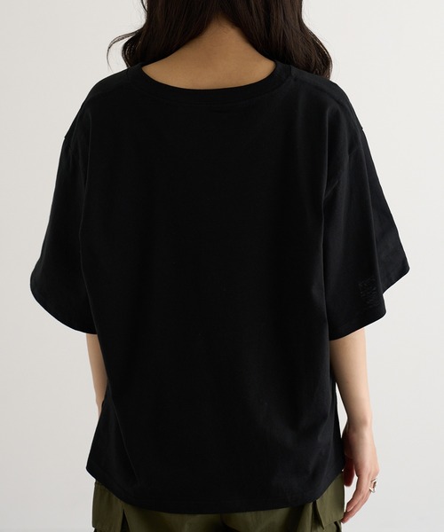 CROSS & STITCH(クロスステッチ)の「【Cross&Stitch】オープンエンド マックスウェイト ウィメンズオーバーTシャツ OE1301(Tシャツ/カットソー・レディース・アーミー/ホワイト/ブラック系1/グレー・M)」の13枚目の写真