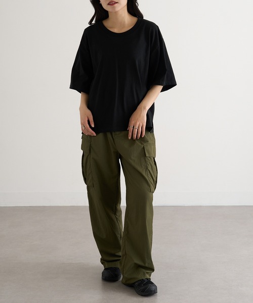 CROSS & STITCH(クロスステッチ)の「【Cross&Stitch】オープンエンド マックスウェイト ウィメンズオーバーTシャツ OE1301(Tシャツ/カットソー・レディース・アーミー/ホワイト/ブラック系1/グレー・M)」の14枚目の写真