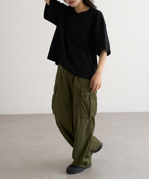 CROSS & STITCH(クロスステッチ)の「【Cross&Stitch】オープンエンド マックスウェイト ウィメンズオーバーTシャツ OE1301(Tシャツ/カットソー・レディース・アーミー/ホワイト/ブラック系1/グレー・M)」の15枚目の写真