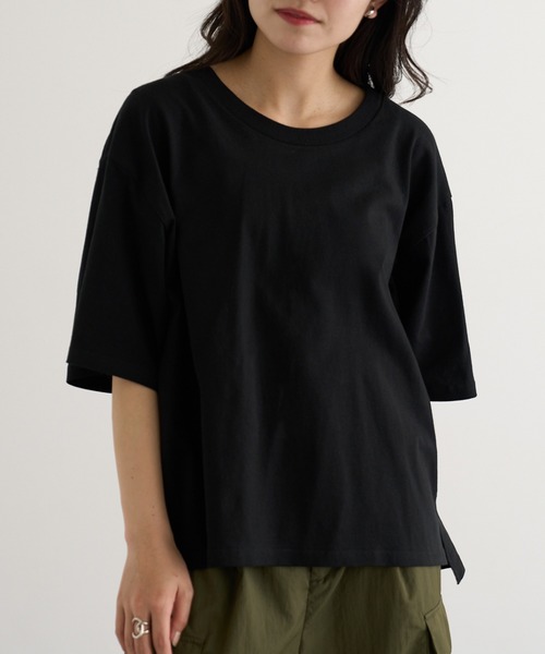 CROSS & STITCH(クロスステッチ)の「【Cross&Stitch】オープンエンド マックスウェイト ウィメンズオーバーTシャツ OE1301(Tシャツ/カットソー・レディース・アーミー/ホワイト/ブラック系1/グレー・M)」の10枚目の写真