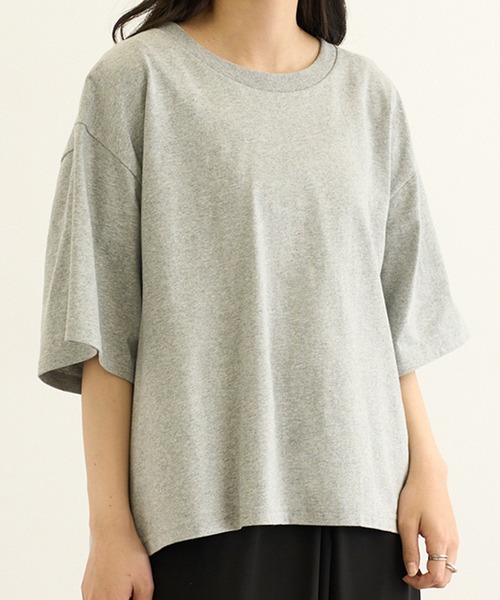 CROSS & STITCH(クロスステッチ)の「【Cross&Stitch】オープンエンド マックスウェイト ウィメンズオーバーTシャツ OE1301(Tシャツ/カットソー・レディース・アーミー/ホワイト/ブラック系1/グレー・M)」の16枚目の写真