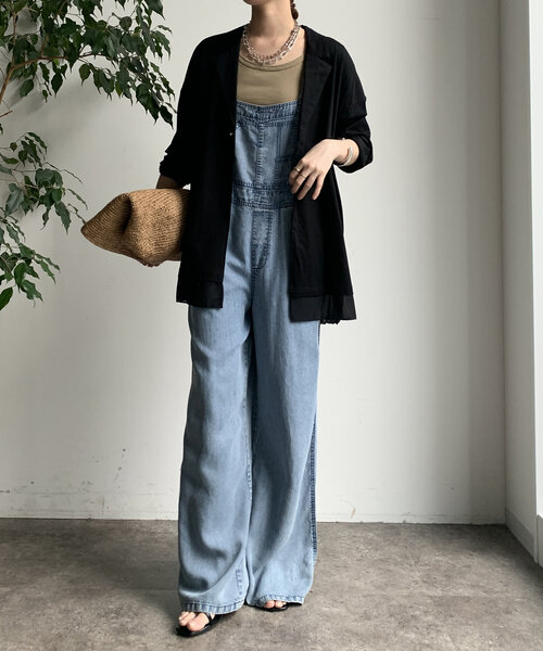 DouDou（ドゥドゥ）の「【WEB限定】 ジョーゼット切替ジャケット（テーラードジャケット・レディース・グレー/ブラック/ベージュ・FREE）」の4枚目の写真