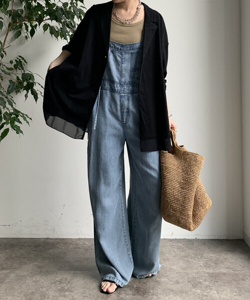 DouDou（ドゥドゥ）の「【WEB限定】 ジョーゼット切替ジャケット（テーラードジャケット・レディース・グレー/ブラック/ベージュ・FREE）」の5枚目の写真