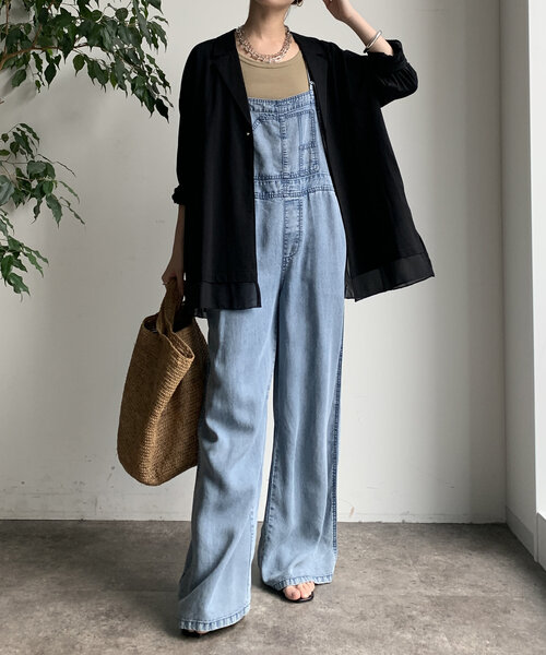 DouDou（ドゥドゥ）の「【WEB限定】 ジョーゼット切替ジャケット（テーラードジャケット・レディース・グレー/ブラック/ベージュ・FREE）」の7枚目の写真