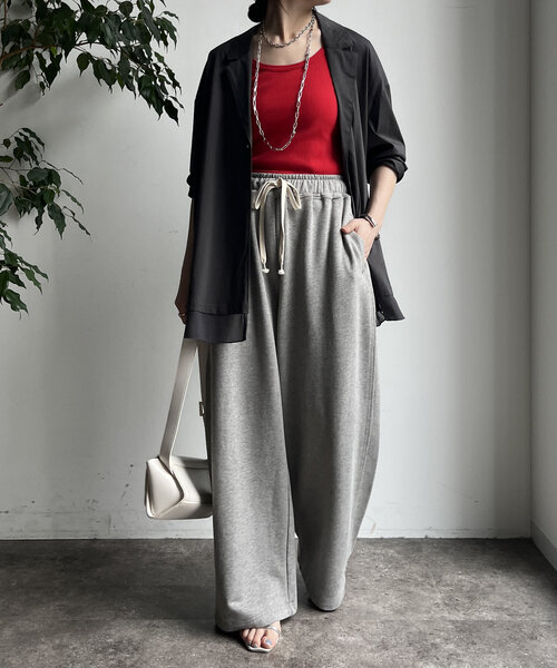 DouDou（ドゥドゥ）の「【WEB限定】 ジョーゼット切替ジャケット（テーラードジャケット・レディース・グレー/ブラック/ベージュ・FREE）」の14枚目の写真