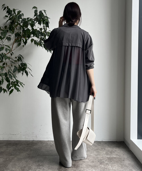 DouDou（ドゥドゥ）の「【WEB限定】 ジョーゼット切替ジャケット（テーラードジャケット・レディース・グレー/ブラック/ベージュ・FREE）」の17枚目の写真