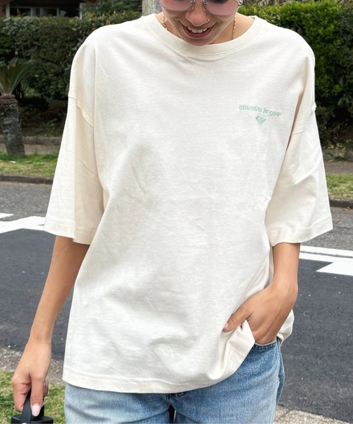 tシャツ ONE MORE/ロキシードロップショルダー半袖Tシャツ レディース ROXY tシャツ ONE MORE/ロキシードロップショルダー半袖Tシャツ