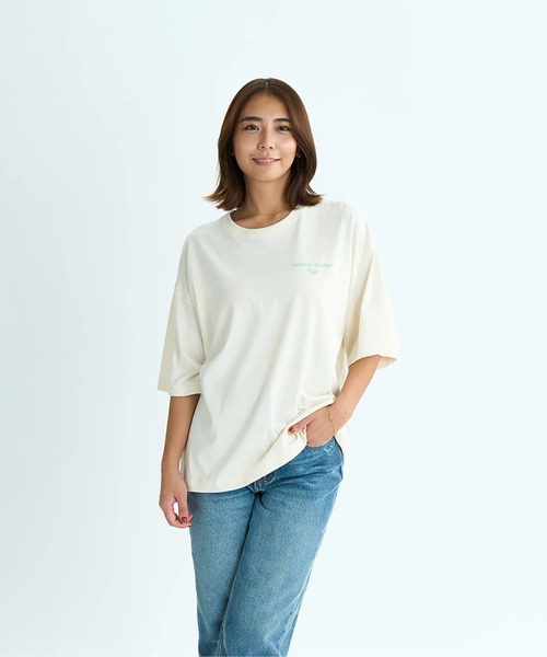 tシャツ ONE MORE/ロキシードロップショルダー半袖Tシャツ レディース ROXY tシャツ ONE MORE/ロキシードロップショルダー半袖Tシャツ