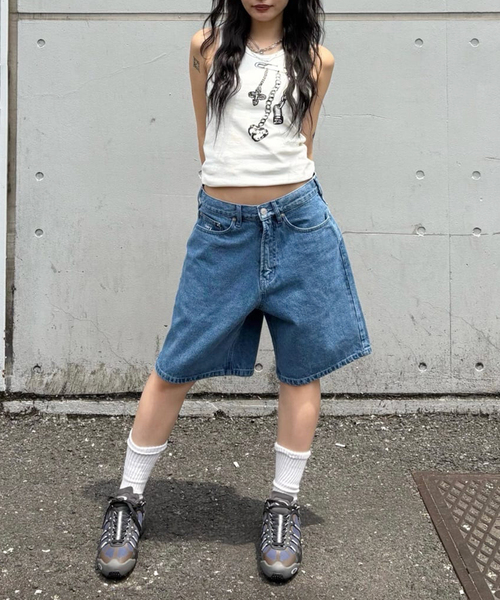 OBEY（オベイ）の「【OBEY / オベイ】BIGWIG BAGGY DENIM 172100090-25U（その他パンツ・レディース・エメラルドブルー/ブルー系その他・28/29）」の2枚目の写真