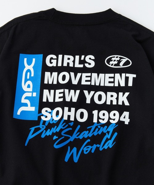 X-girl（エックスガール）の「BOX LOGO AND TEXT S/S TEE（Tシャツ/カットソー・レディース・ブラック/ホワイト・M/S/XL/L）」の6枚目の写真