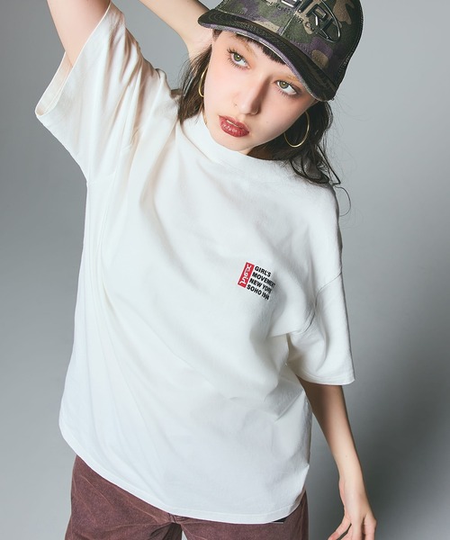 X-girl（エックスガール）の「BOX LOGO AND TEXT S/S TEE（Tシャツ/カットソー・レディース・ブラック/ホワイト・M/S/XL/L）」の12枚目の写真