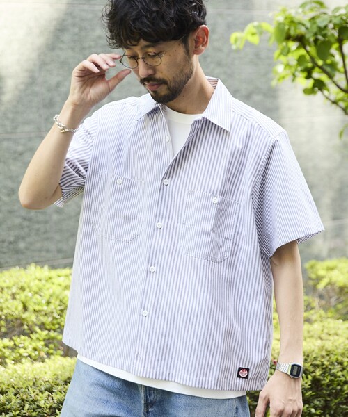 RED KAP（レッドキャップ）の「RED KAP/レッドキャップ 別注 オックスフォード クロップドショートスリーブシャツ/ショート丈（シャツ/ブラウス・メンズ・その他13/サックスブルー/グレー・MEDIUM/LARGE）」の19枚目の写真