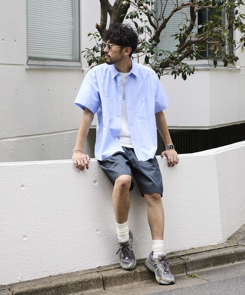 RED KAP（レッドキャップ）の「RED KAP/レッドキャップ 別注 オックスフォード クロップドショートスリーブシャツ/ショート丈（シャツ/ブラウス・メンズ・その他13/サックスブルー/グレー・MEDIUM/LARGE）」の21枚目の写真