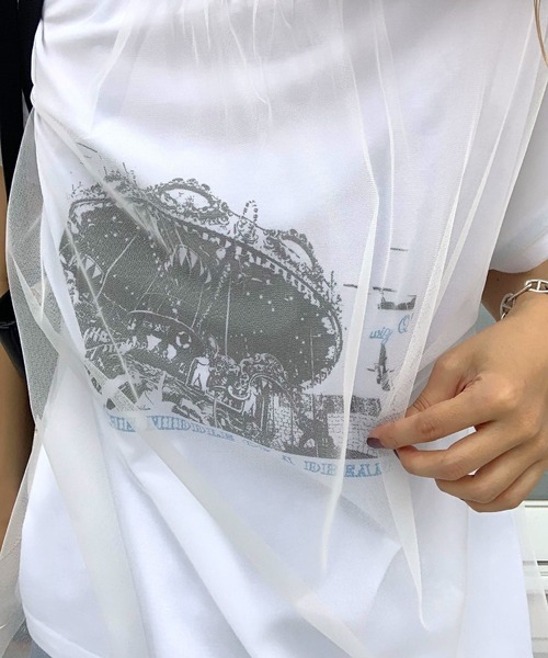 tシャツ カルーセルチュールT レディース カルーセルチュールT（Tシャツ/カットソー）｜Q（キュー）の