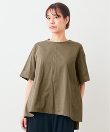 IEDIT | ＩＥＤＩＴ　ラウンドヘムが涼やかにゆれる　汗じみ軽減加工のＡラインカットソートップス(Tシャツ/カットソー)