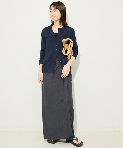 SLOBE IENA(スローブイエナ)の「《WEB限定/追加3》ラップジャージパンツ(その他パンツ・レディース・ブラック/チャコールグレー・36/38)」の8枚目の写真