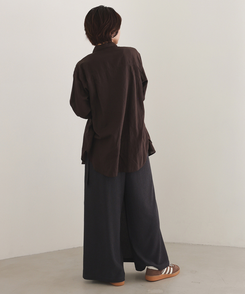 SLOBE IENA(スローブイエナ)の「《WEB限定/追加3》ラップジャージパンツ(その他パンツ・レディース・ブラック/チャコールグレー・36/38)」の12枚目の写真