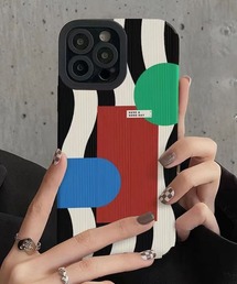 Fun & Daily（ファンアンドデイリー）の「Color Pattern iPhone Case 15 16  Plus Pro ProMax アイフォンケース（スマホケース/カバー・レディース）」