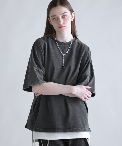 SOCCE（ソーシー）の「270ｇコットンウォッシュ加工ハーフスリーブカットソー（Tシャツ/カットソー・メンズ・ブルー/ブラック/グレー・XL/L/M/S）」の4枚目の写真