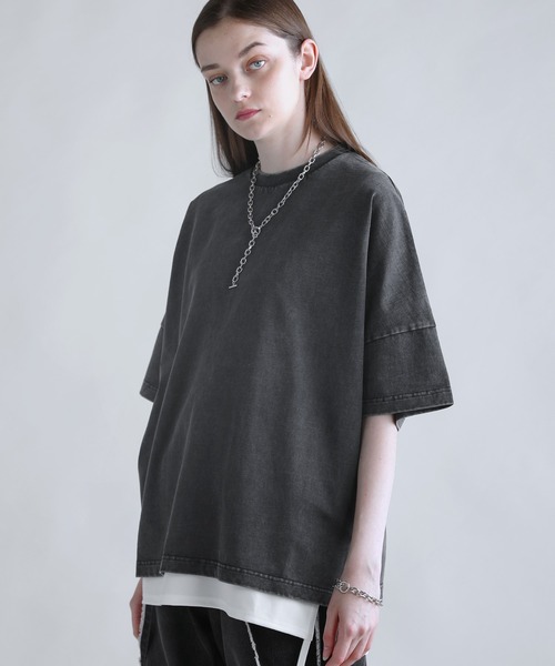 SOCCE（ソーシー）の「270ｇコットンウォッシュ加工ハーフスリーブカットソー（Tシャツ/カットソー・メンズ・ブルー/ブラック/グレー・XL/L/M/S）」の8枚目の写真