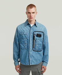 G-STAR | E Pencil Case Regular Overshirt/ミリタリーディテールマルチポケットレギュラーシャツジャケット(シャツ/ブラウス)