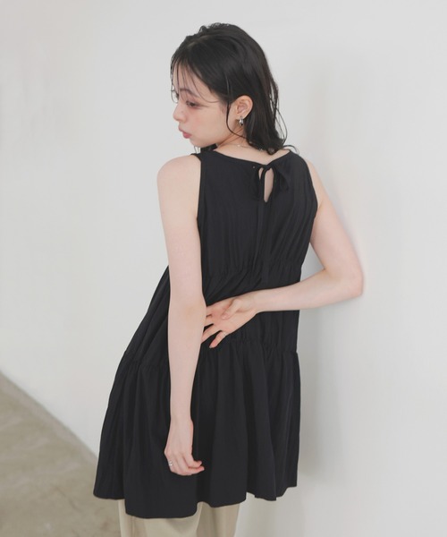新品‼️ タグ付き？❗️ADORE ベージュ&ブラック　チュニック セール】ティアードギャザーチュニック（チュニック）｜LIAN