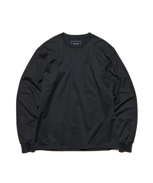 SOPHNET. ソフネット トップス L ブラック メンズ LUSTER COTTON ESSENTIAL L/S TEE（Tシャツ/カットソー）｜SOPHNET
