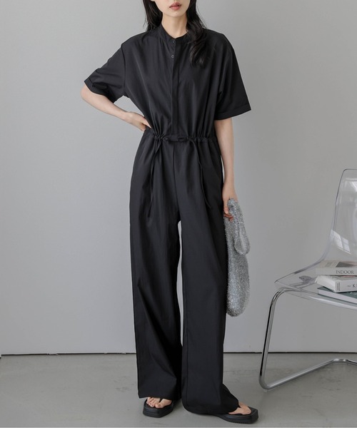 SUGAR BISKET(シュガービスケット)の「ウエストデザインオールインワン(つなぎ/オールインワン・レディース・ブラック/ベージュ/キナリ・フリー)」の3枚目の写真