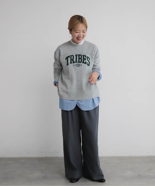 NOMBRE IMPAIR（ノンブルアンペール）の「TRIBESチェーン刺繍　ニットP/O（ニット/セーター・レディース・ネイビー/グレー・FREE）」の6枚目の写真