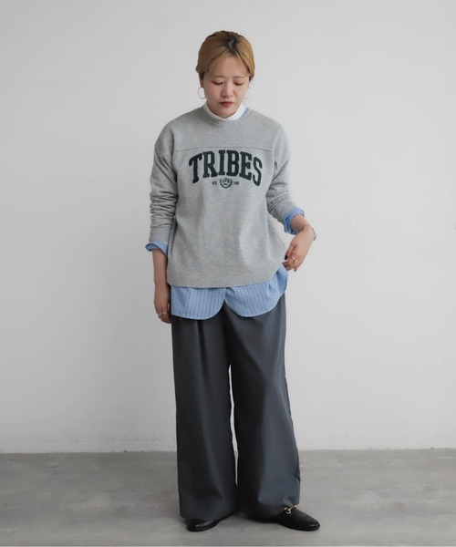 NOMBRE IMPAIR（ノンブルアンペール）の「TRIBESチェーン刺繍　ニットP/O（ニット/セーター・レディース・ネイビー/グレー・FREE）」の10枚目の写真