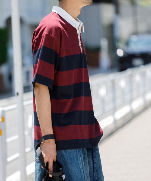AMERICAN RAG CIE(アメリカンラグシー)の「【MEN , WOMEN】for BAYFLOW ラグビーシャツ(Tシャツ/カットソー・メンズ・グレー/ネイビー・M/L)」の15枚目の写真