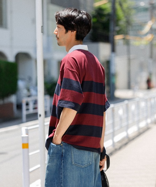 AMERICAN RAG CIE(アメリカンラグシー)の「【MEN , WOMEN】for BAYFLOW ラグビーシャツ(Tシャツ/カットソー・メンズ・グレー/ネイビー・M/L)」の11枚目の写真