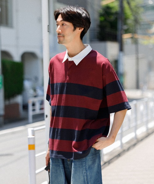 AMERICAN RAG CIE(アメリカンラグシー)の「【MEN , WOMEN】for BAYFLOW ラグビーシャツ(Tシャツ/カットソー・メンズ・グレー/ネイビー・M/L)」の12枚目の写真