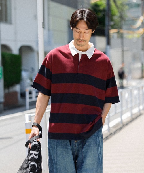 AMERICAN RAG CIE(アメリカンラグシー)の「【MEN , WOMEN】for BAYFLOW ラグビーシャツ(Tシャツ/カットソー・メンズ・グレー/ネイビー・M/L)」の13枚目の写真