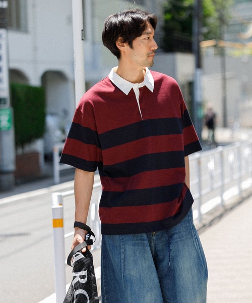 AMERICAN RAG CIE(アメリカンラグシー)の「【MEN , WOMEN】for BAYFLOW ラグビーシャツ(Tシャツ/カットソー・メンズ・グレー/ネイビー・M/L)」の14枚目の写真