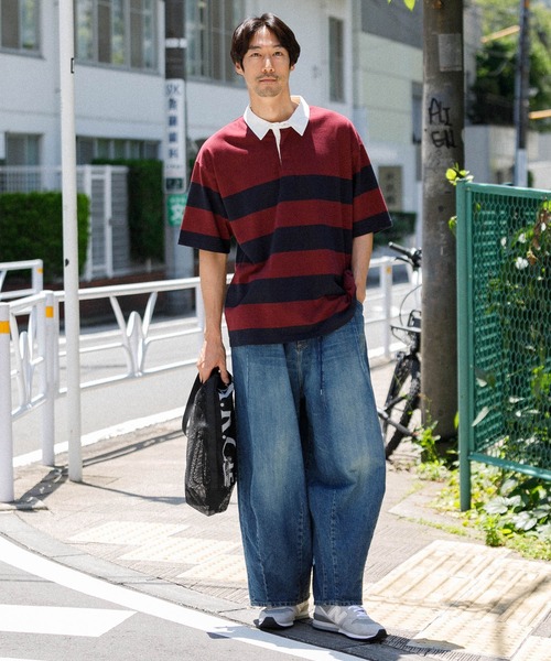 AMERICAN RAG CIE(アメリカンラグシー)の「【MEN , WOMEN】for BAYFLOW ラグビーシャツ(Tシャツ/カットソー・メンズ・グレー/ネイビー・M/L)」の3枚目の写真