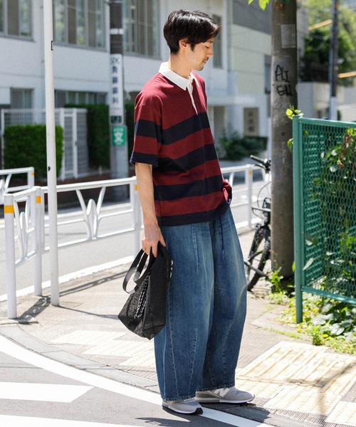 AMERICAN RAG CIE(アメリカンラグシー)の「【MEN , WOMEN】for BAYFLOW ラグビーシャツ(Tシャツ/カットソー・メンズ・グレー/ネイビー・M/L)」の4枚目の写真