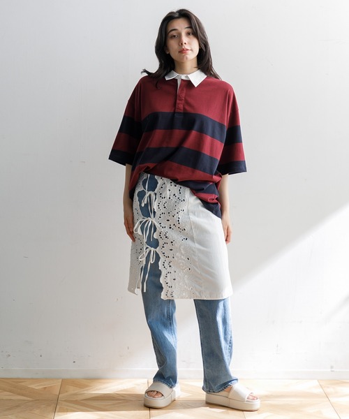 AMERICAN RAG CIE(アメリカンラグシー)の「【MEN , WOMEN】for BAYFLOW ラグビーシャツ(Tシャツ/カットソー・メンズ・グレー/ネイビー・M/L)」の17枚目の写真