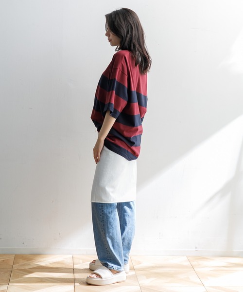 AMERICAN RAG CIE(アメリカンラグシー)の「【MEN , WOMEN】for BAYFLOW ラグビーシャツ(Tシャツ/カットソー・メンズ・グレー/ネイビー・M/L)」の19枚目の写真